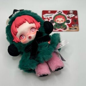 Pop Mart Skullpanda Plush Pendant Green Tree Winter Symphony Partita